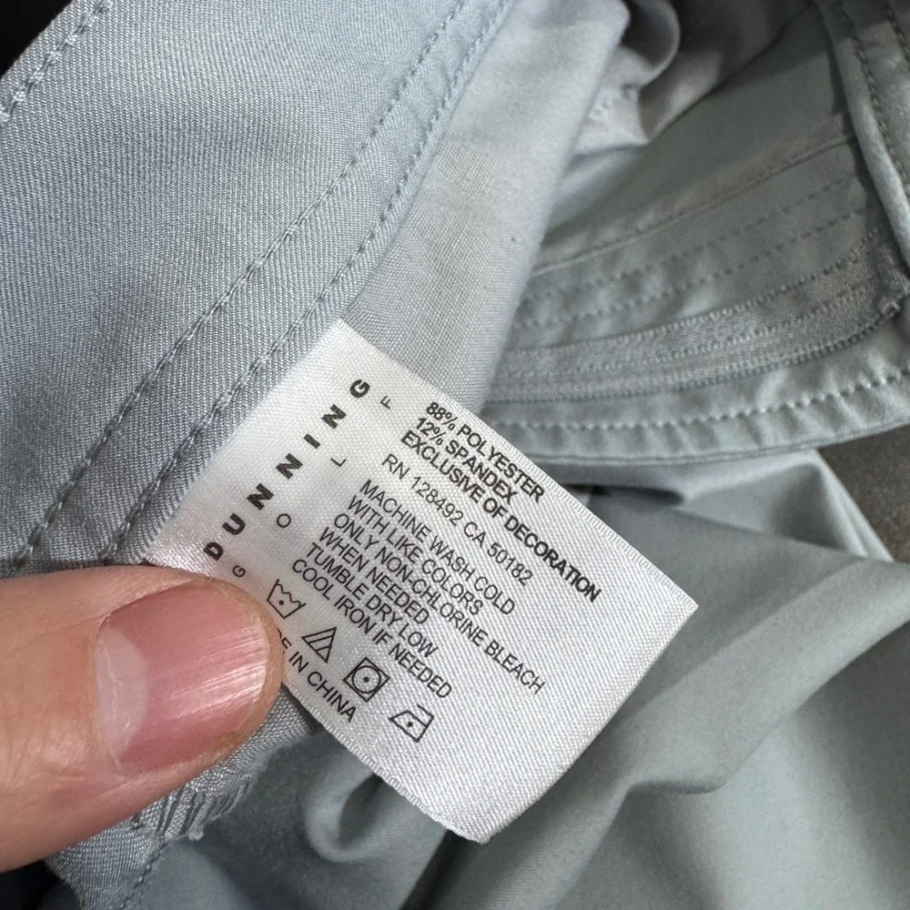 DUNNING‎ Mens 38x30 Golf Pants Gray Polyester Spandex Flat Front Performance